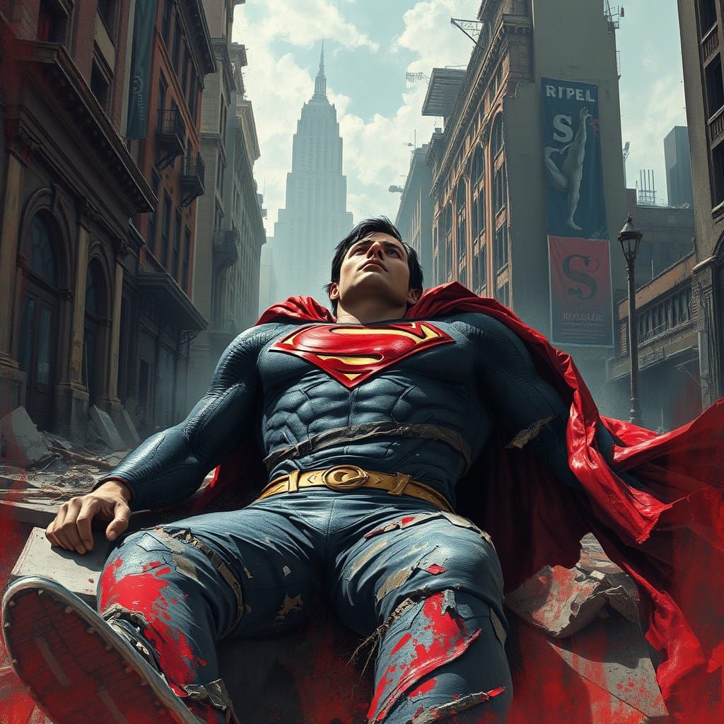 Gritty Superman Defeated in Desolate Metropolis as Brutalist...