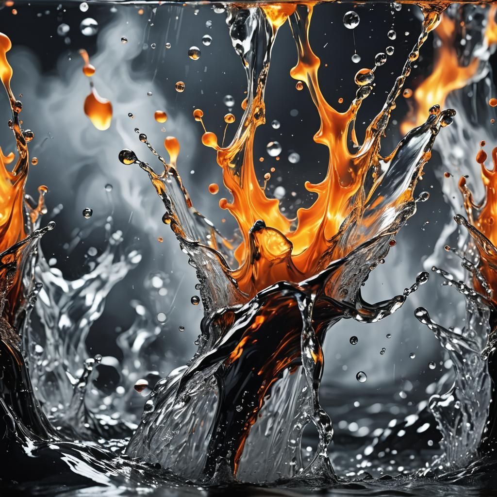 Flaming Water Macro Photography in HDR