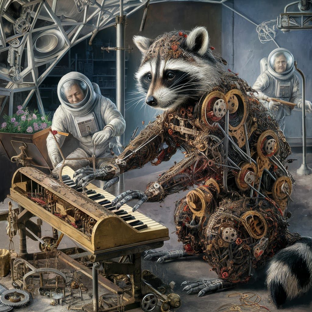 Astronauts on the Moon: Dürer-Style Oil Painting