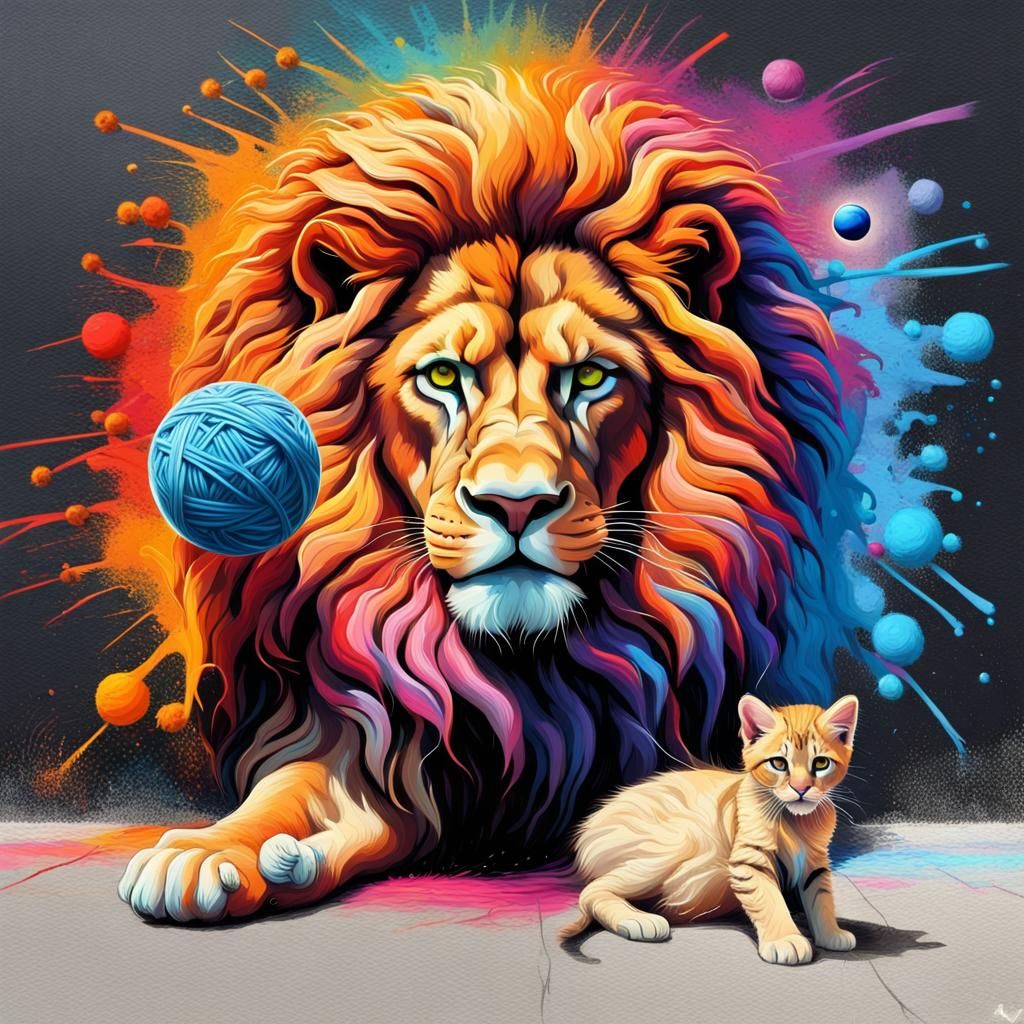 Lion and Kitten: Temporal Duality in Graffiti Art