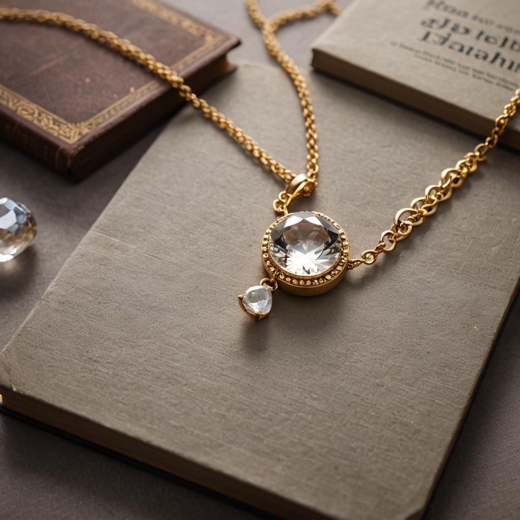 Quartz Necklace Still Life Photo with Bokeh