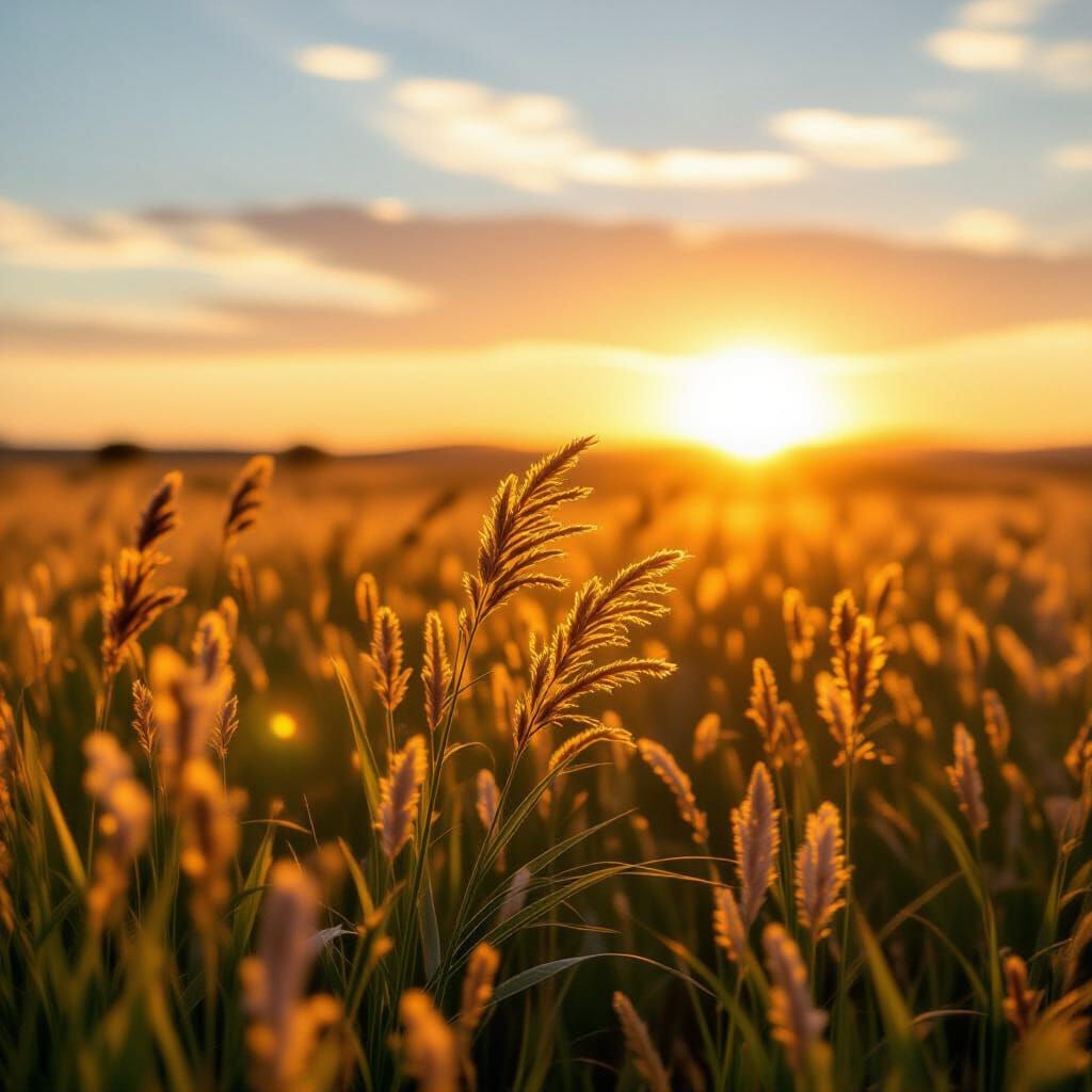 Spinifex Grass in Golden Hour Heat Haze