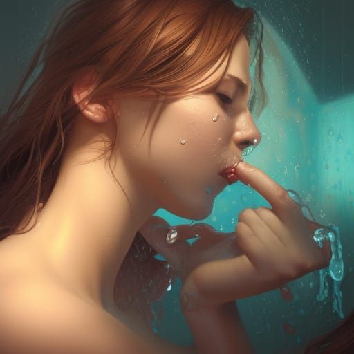 Lesbians Kissing: Hyperdetailed Portrait in Triadic Colors