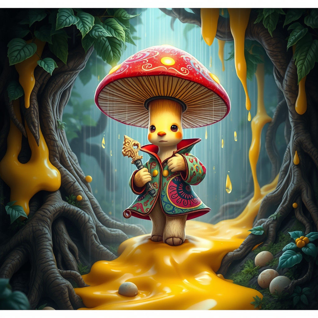 Mushroom in Cheese Rain, Fantasy Concept Art