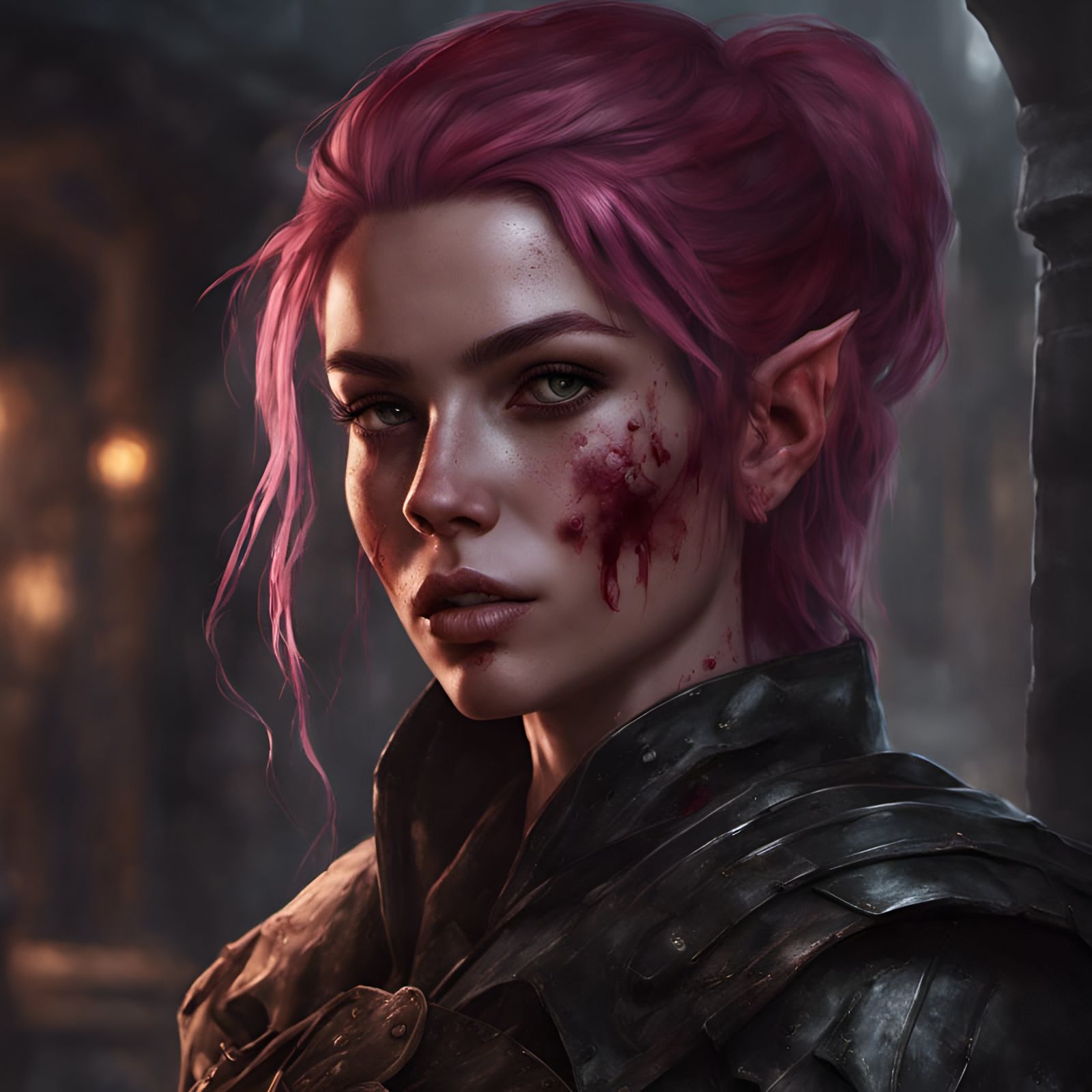 Stunning Elf Thief Portrait in Dark Fantasy Style