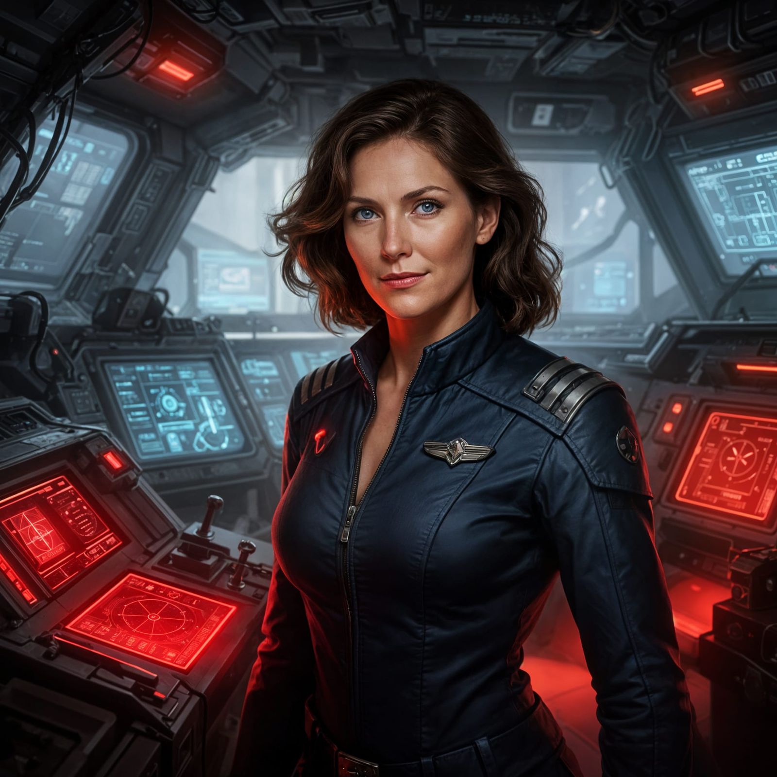 Space Battleship Captain in Dramatic Cinematic Lighting