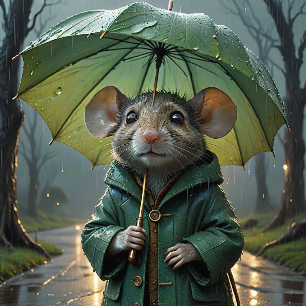 Mouse in Rainy Twilight