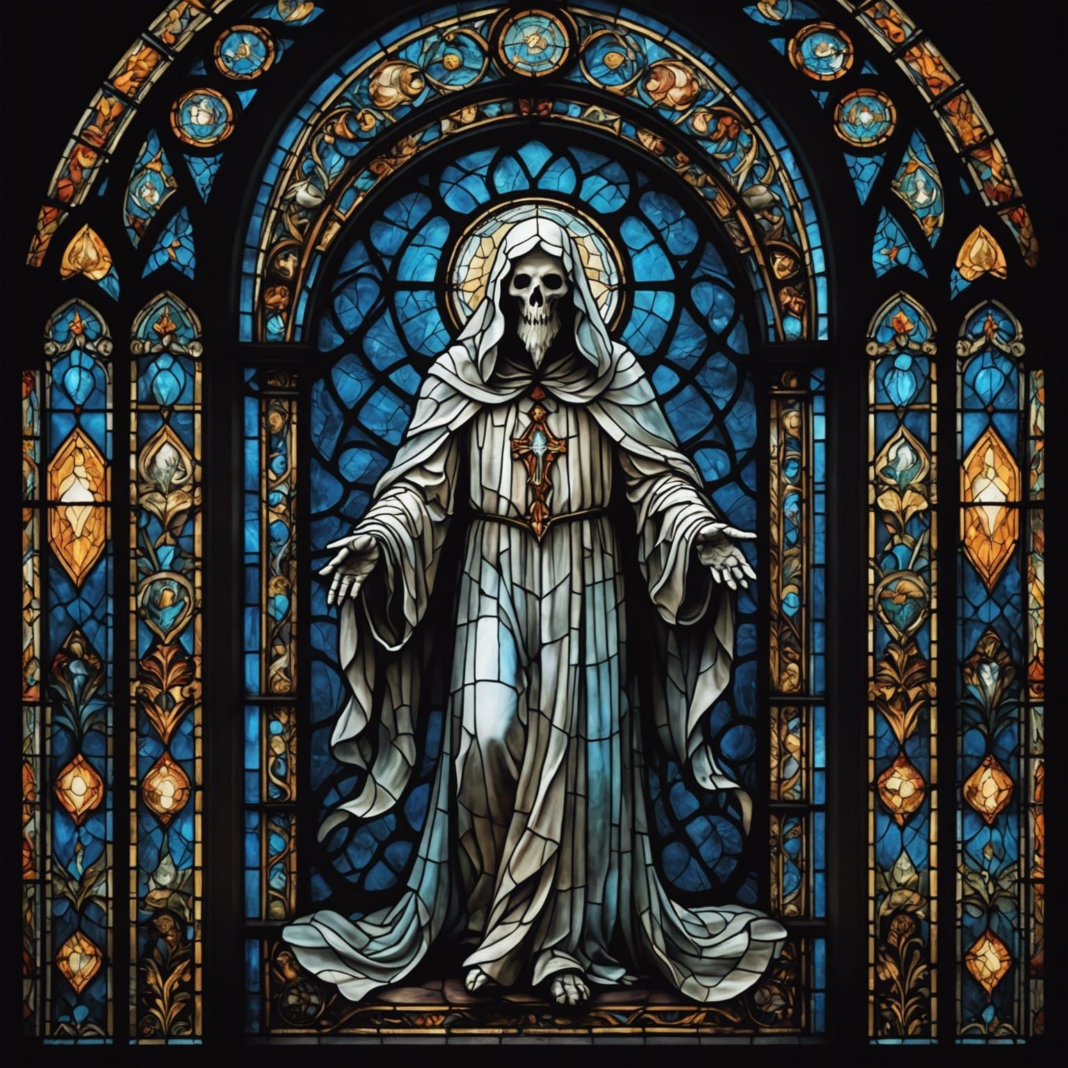 Stained Glass Ghost: A Digital Masterpiece