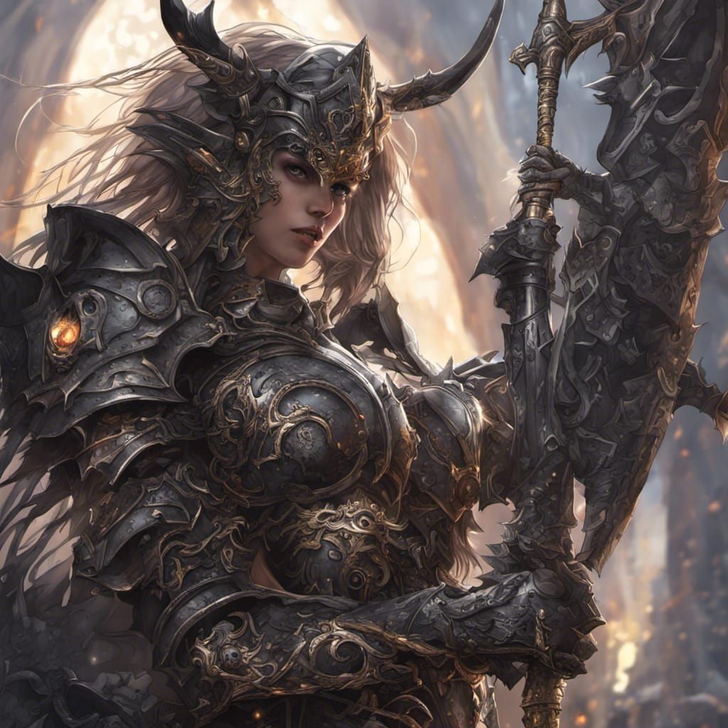 Anime-Style Chaos Knight in Epic Armor