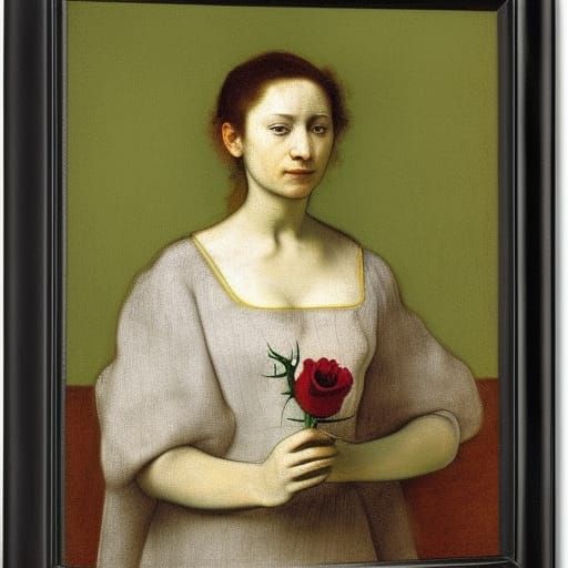 Rose Portrait in Style of Old Masters