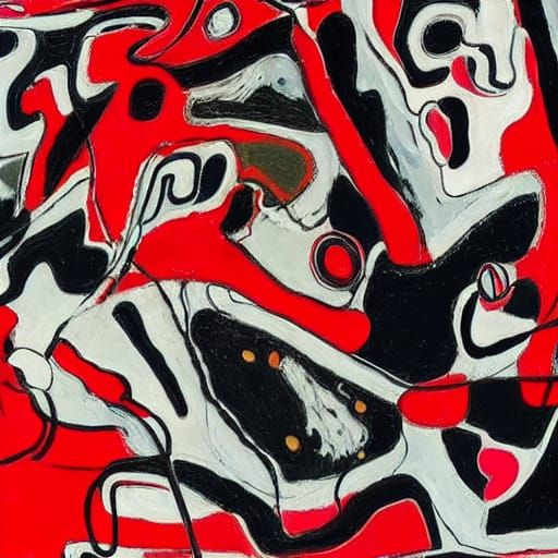 Abstract Expressionism in Jean Dubuffet Style