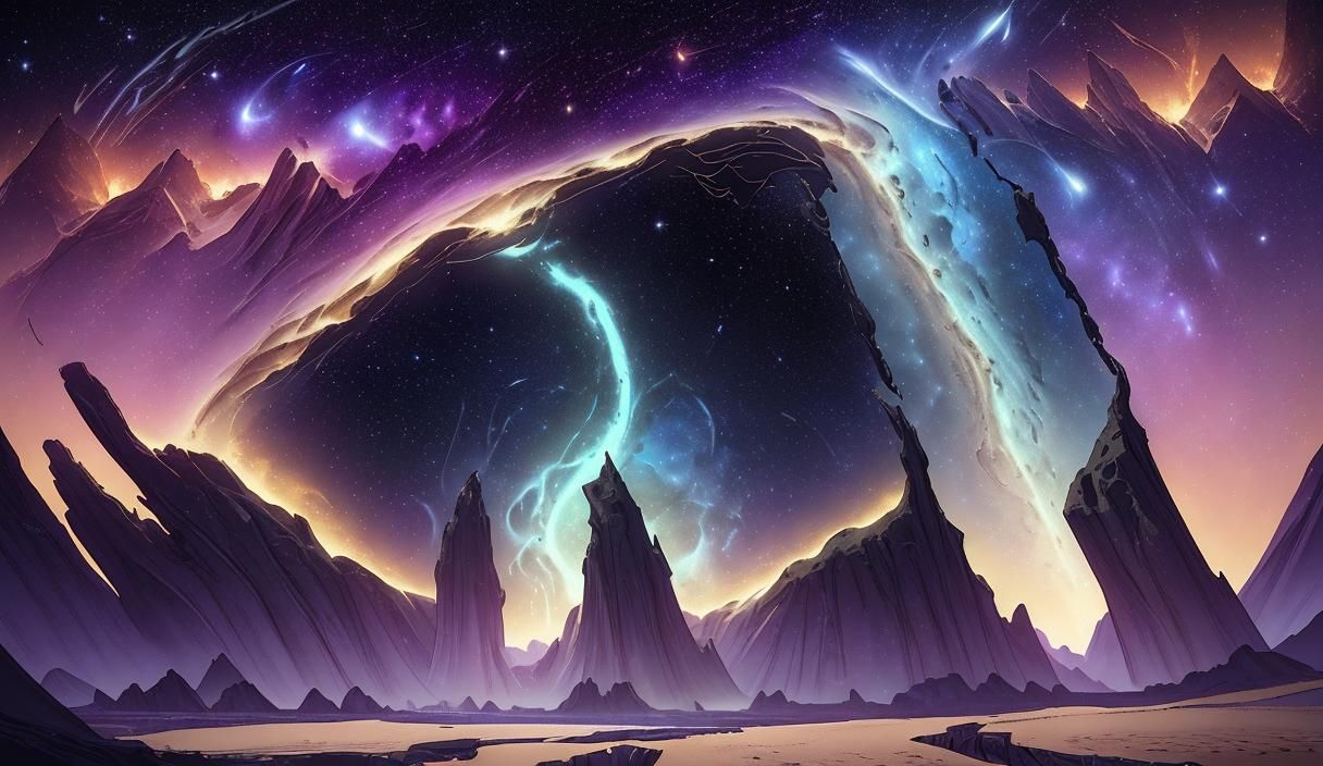 Galaxy Astrology Background in Detailed Matte Painting