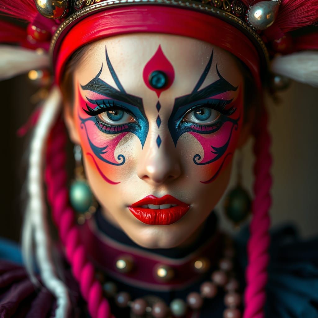 Bold Warrior with Vibrant Fashion Photography Aesthetic