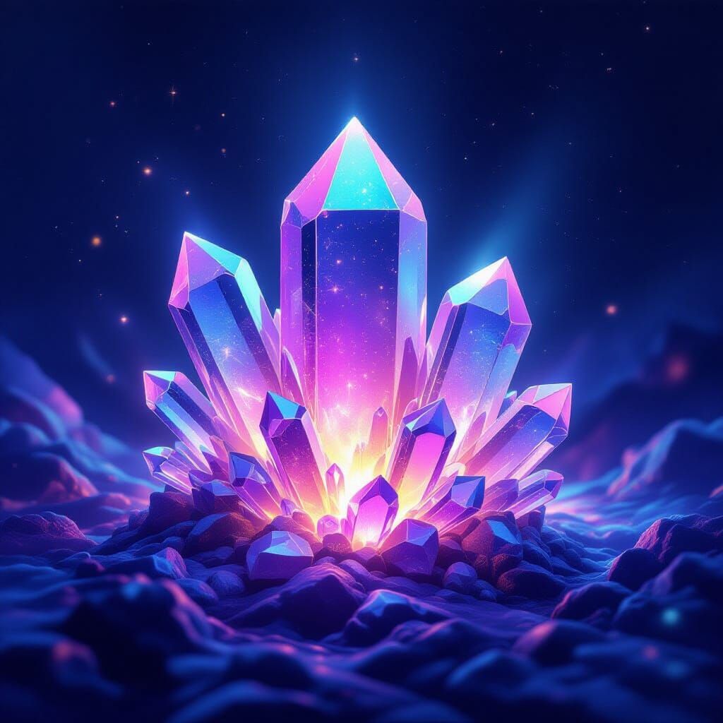 Iridescent Hæmalyte Crystal Cluster in Cosmic Style