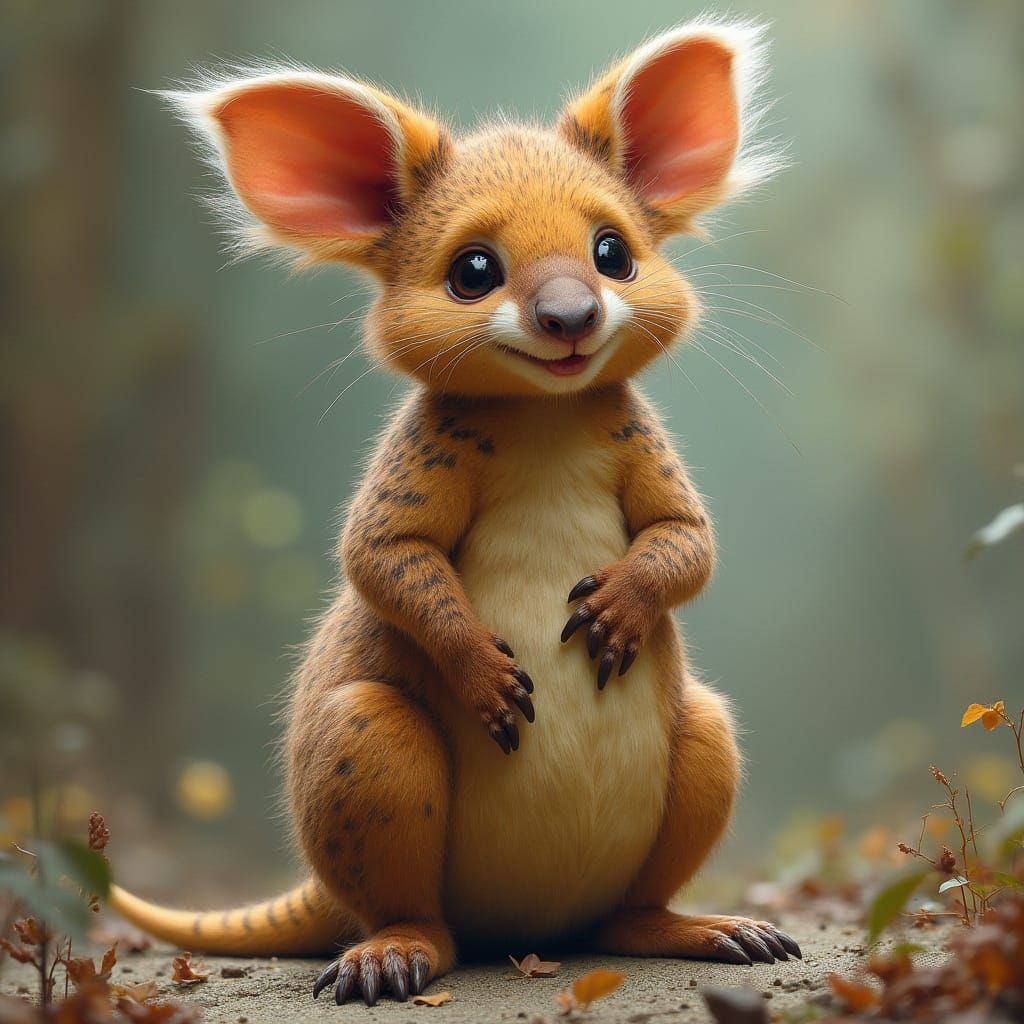 Surreal Australian Marsupial Hybrid in Earthy, Textured Styl...