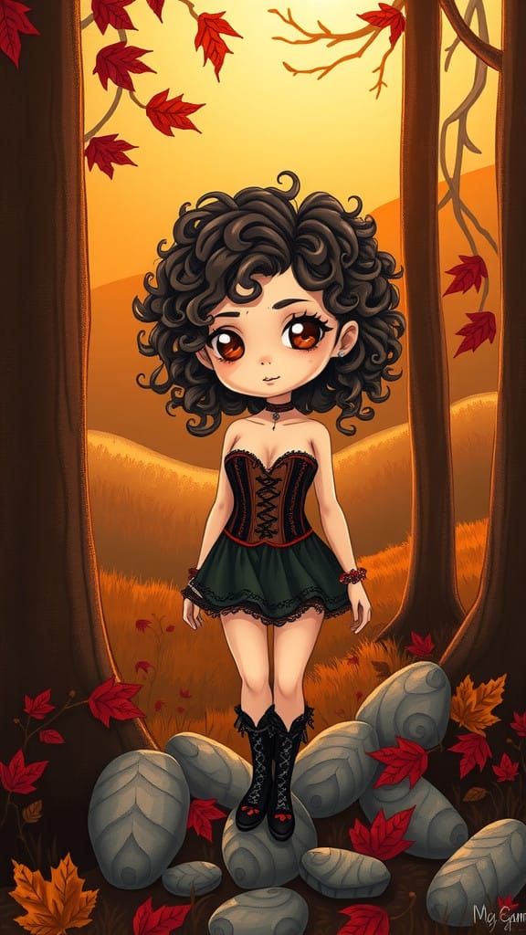 Whimsical Forest Sprite in Earthy Hues