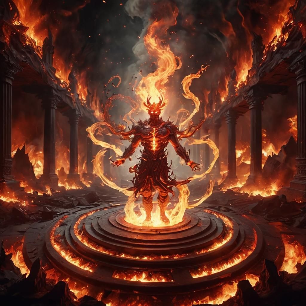 Infernal Chaos God Portrait in Digital Art