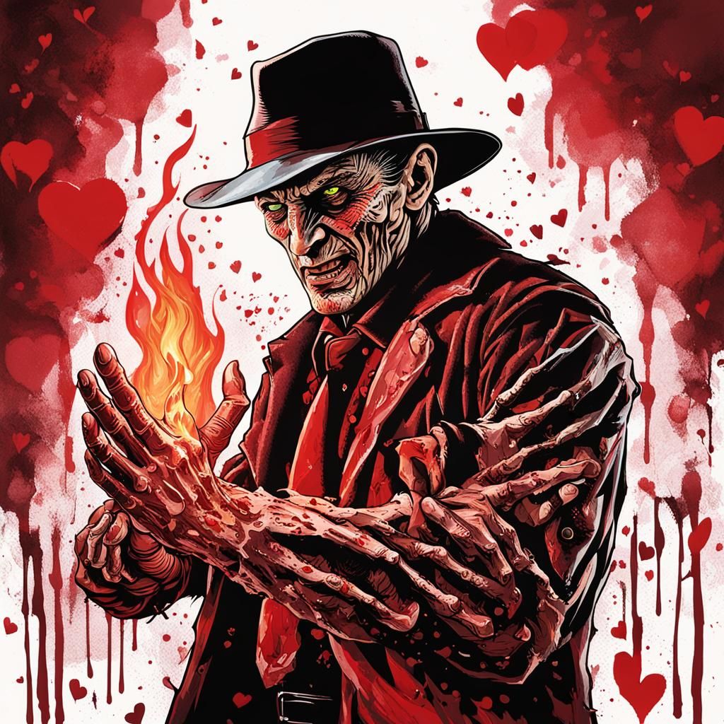 Menacing Fedora Figure in Flames