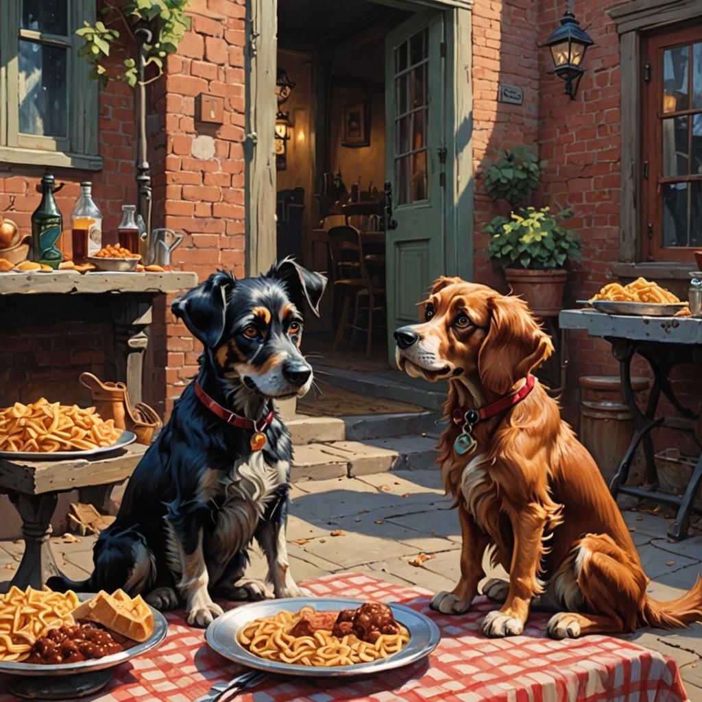 Lady and the Tramp with Rabies: Dark Fantasy Art