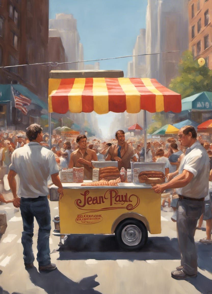 Hot Dog Cart at Gay Pride Parade, Hyperrealistic Art