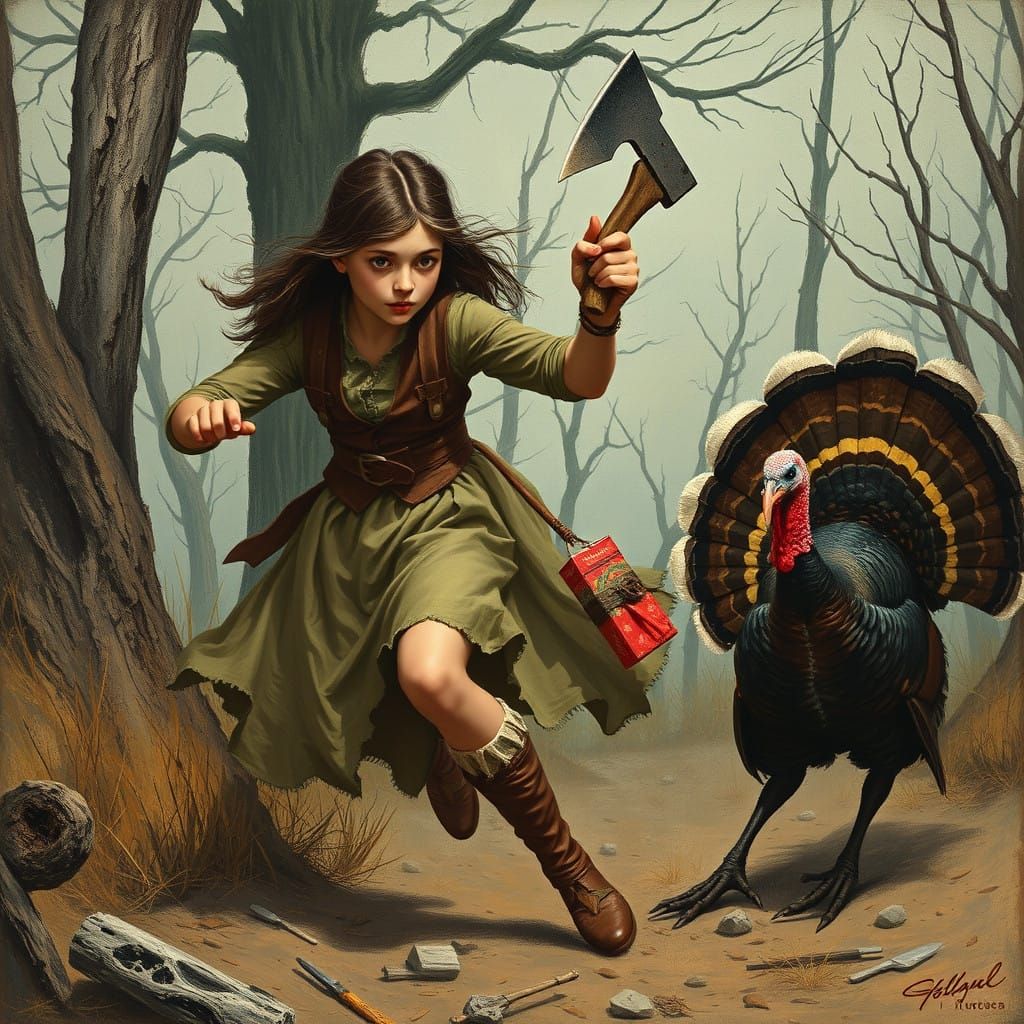 Elder Goddess Pursues Fowl in Dark Cosmic Horror