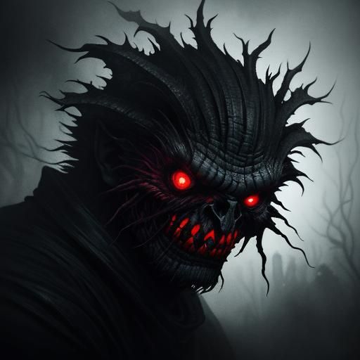 Nightmarish Monster Portrait in Dark Fantasy Style