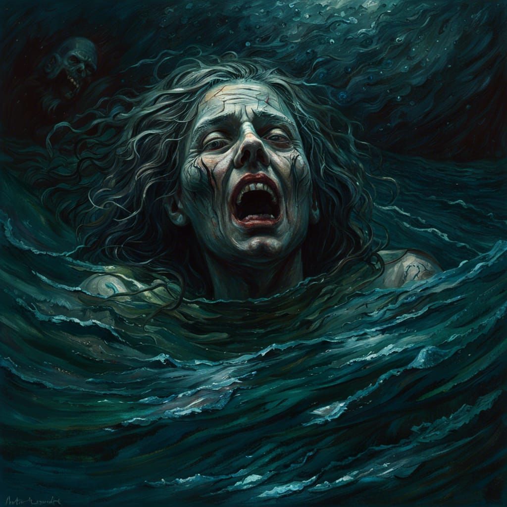 Drowning Woman's Grotesque Vision: An Impressionist Horror