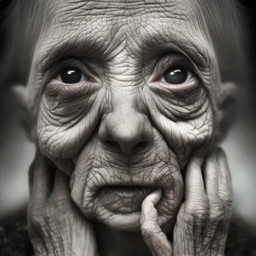 Hyperrealistic Portrait of a Blind Woman in Digital Art