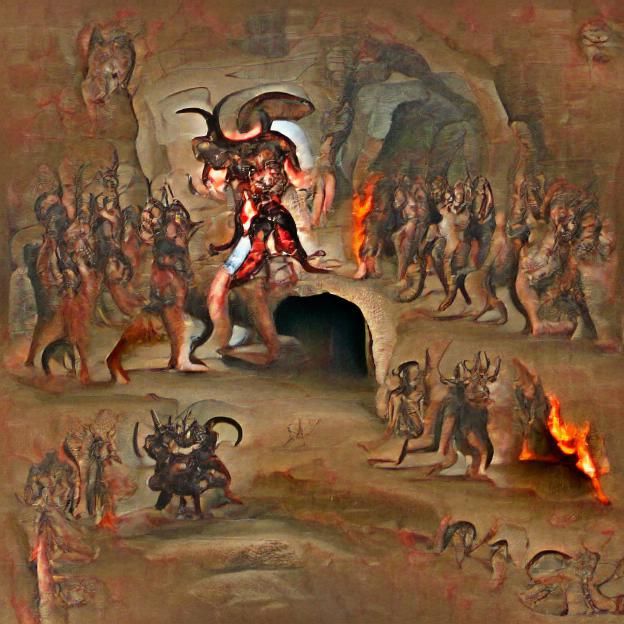 Warrior's Descent into Hellish Realm