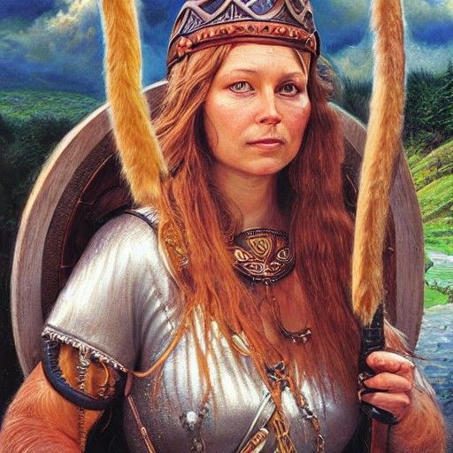 Viking Goddess Njörun in Oil Painting Style