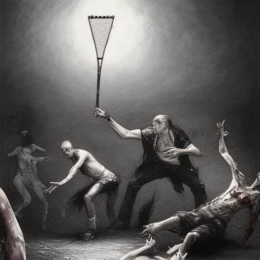 Zombies Playing Badminton
