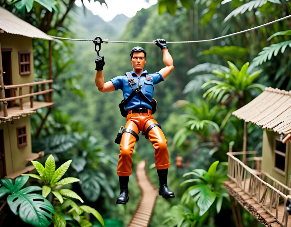 Action Man Zipline Adventure Through Jungle Village