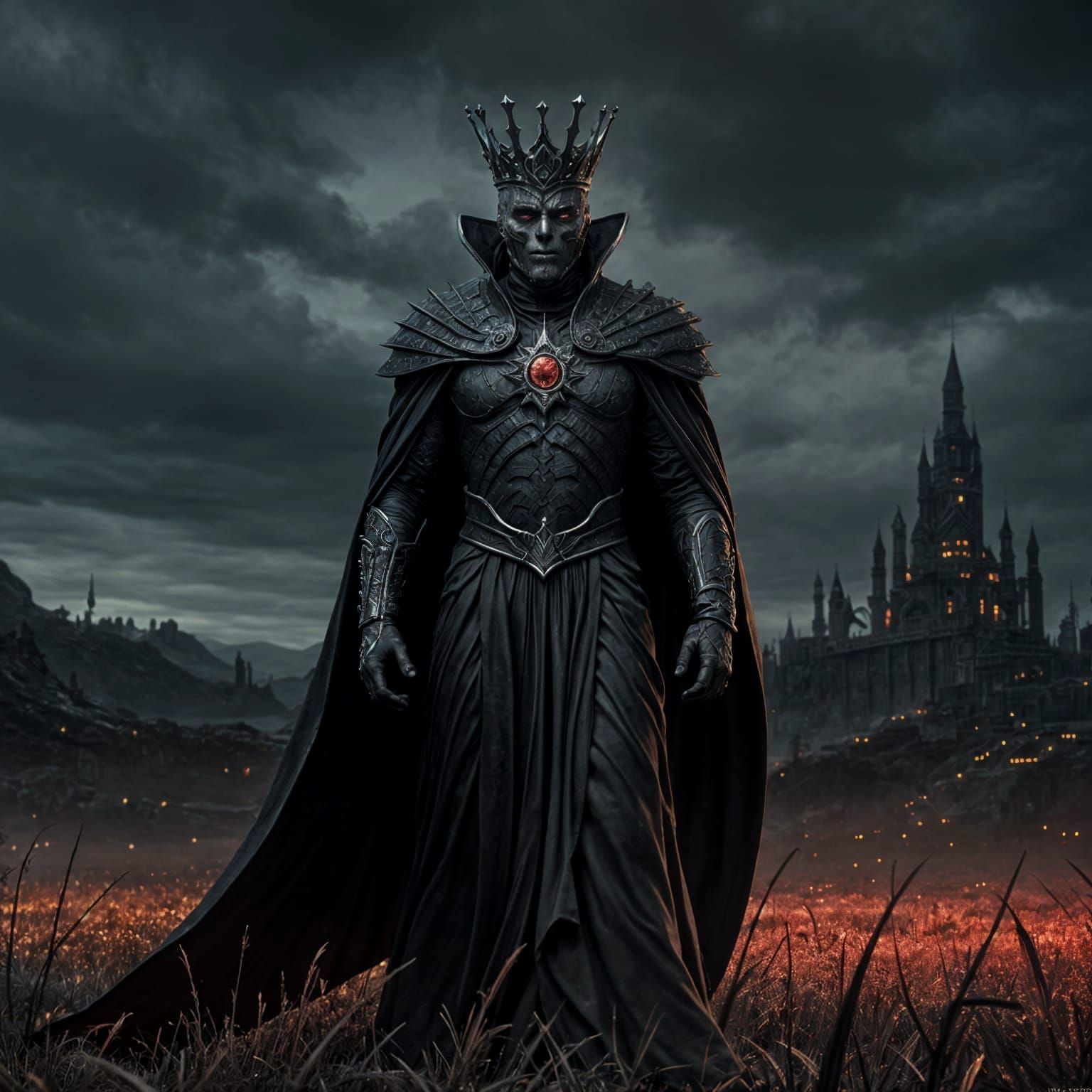 Epic God of Shadows Ruler of Nightmares in Black Rose Fields