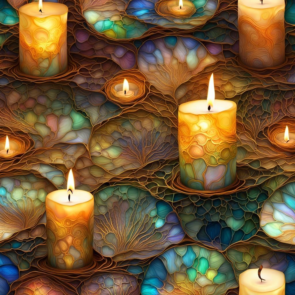 Iridescent Mother of Pearl Candlelit Display