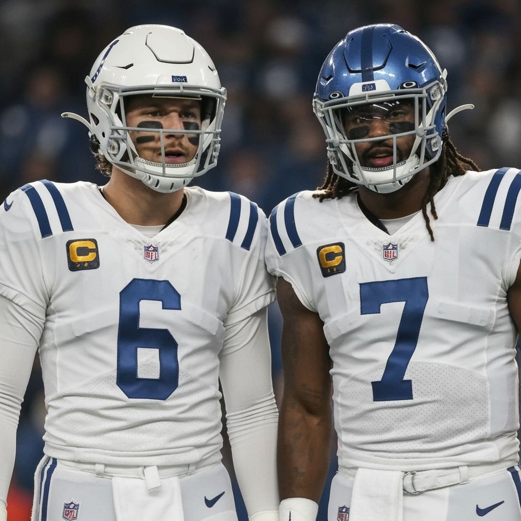 Indianapolis Colts Players Number 6 and 7 Posed Together