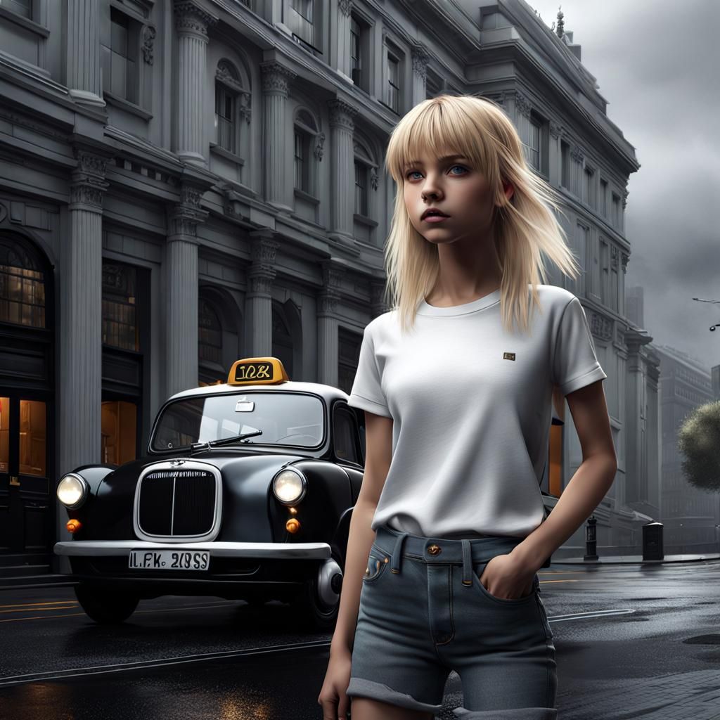 Teenage Girl in Detailed Matte Painting Style