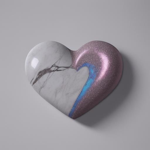 Realistic Marble Heart in 4K HDR Photography