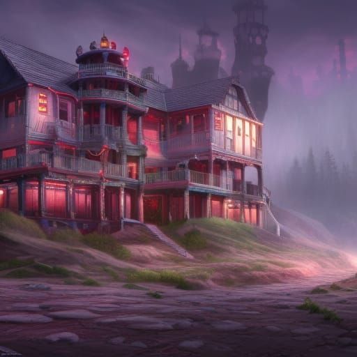 Heartbreak Hotel: Detailed Matte Painting in Deep Color