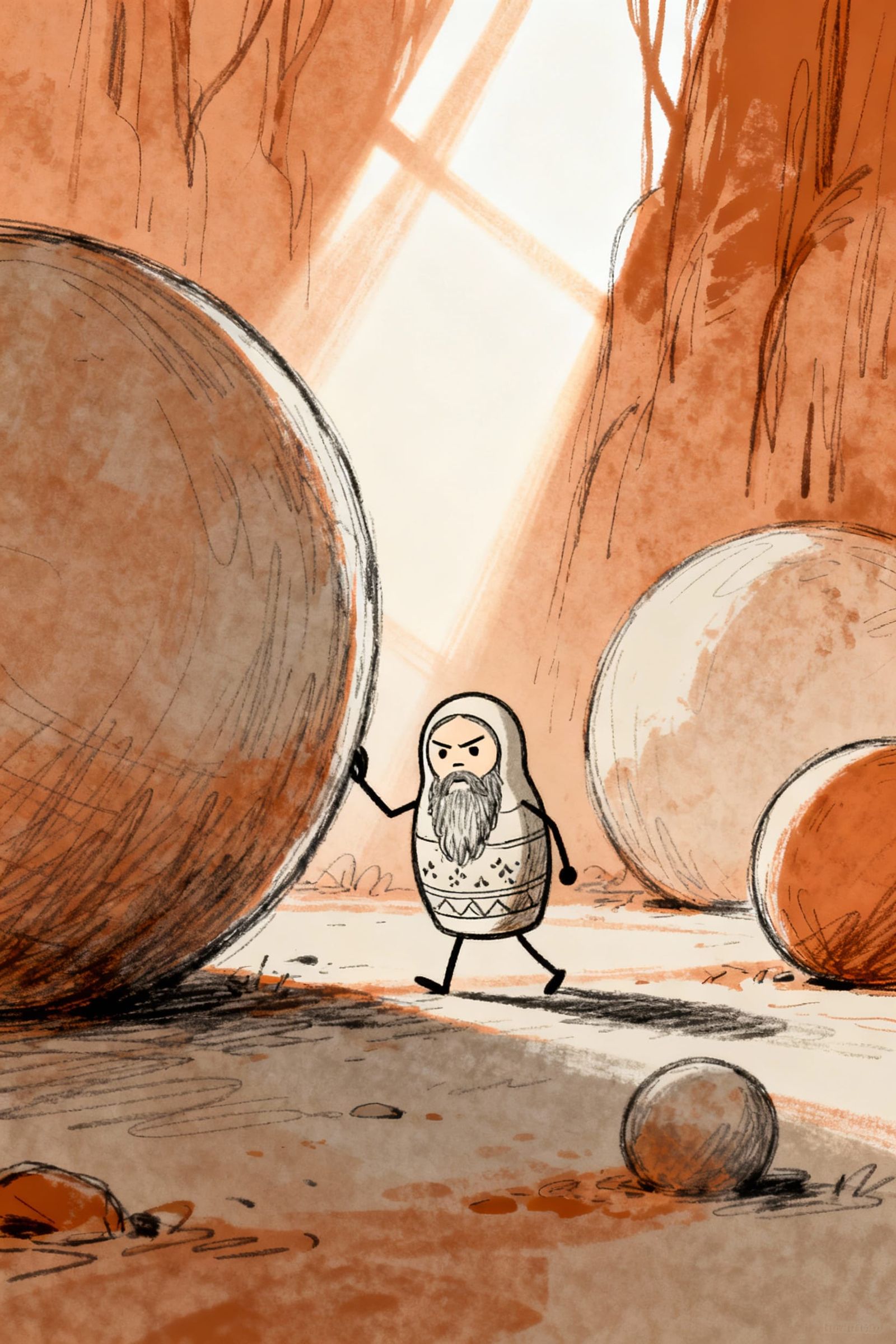 Rasputin Grumpy Stick-Figure Guy Matryoshka Skulks in Empty ...