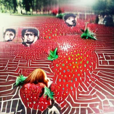 Vibrant Strawberry Fields Forever: AI Generated