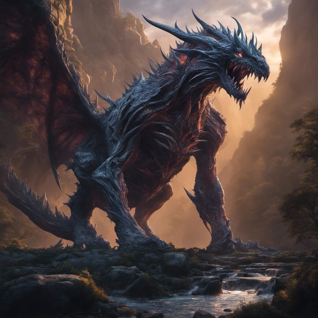 Enchanting Chasmfiend with Neon God Rays in 8K