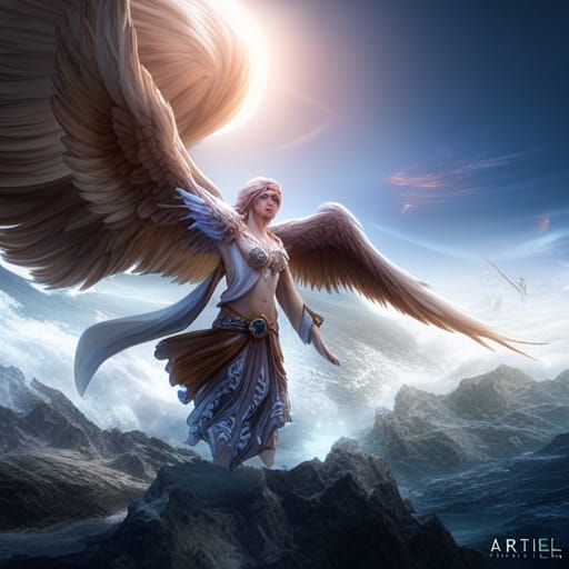Angelic Male Figure as Detailed Matte Painting