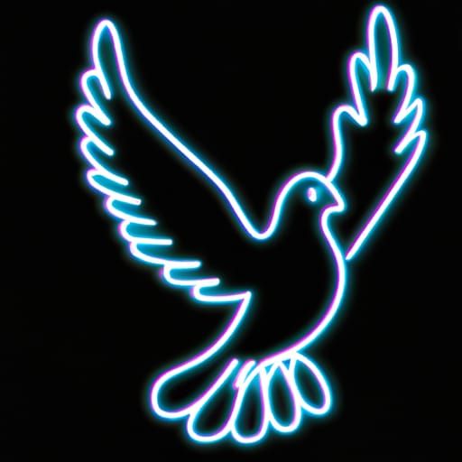 Neon Dove: Symbol of Peace and Hope