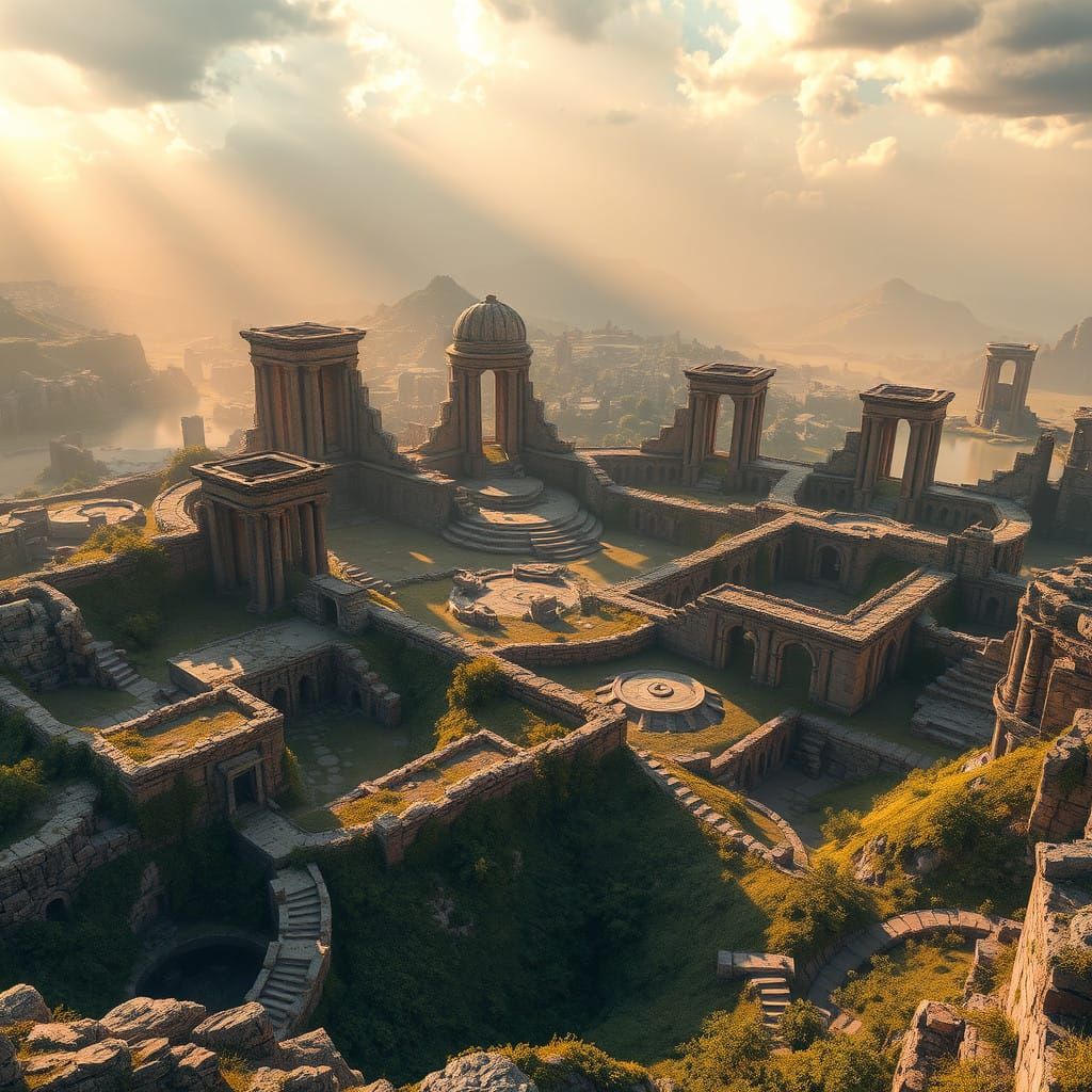 Ancient City Ruins in Cinematic Splendor