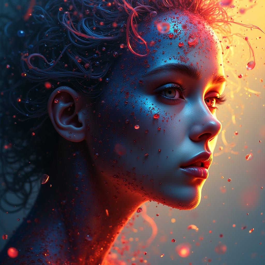 Hyperrealistic Portrait in Vibrant Splash Art Style