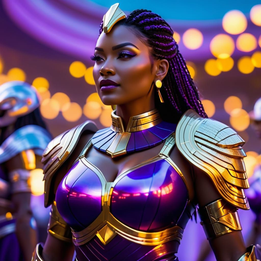 Amazon Warriors Unite in Vibrant, Futuristic Glory