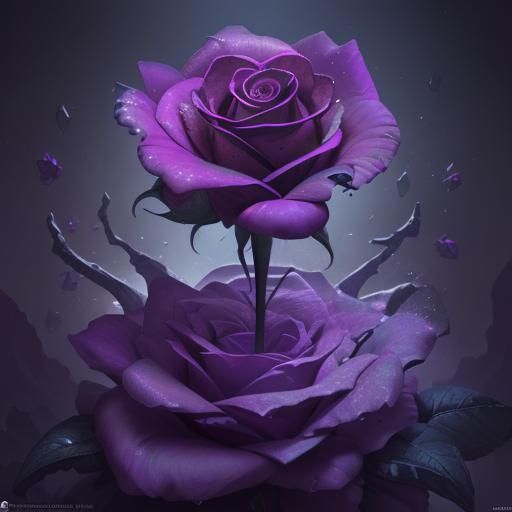 Diamond Rose Flower in Detailed Matte Painting