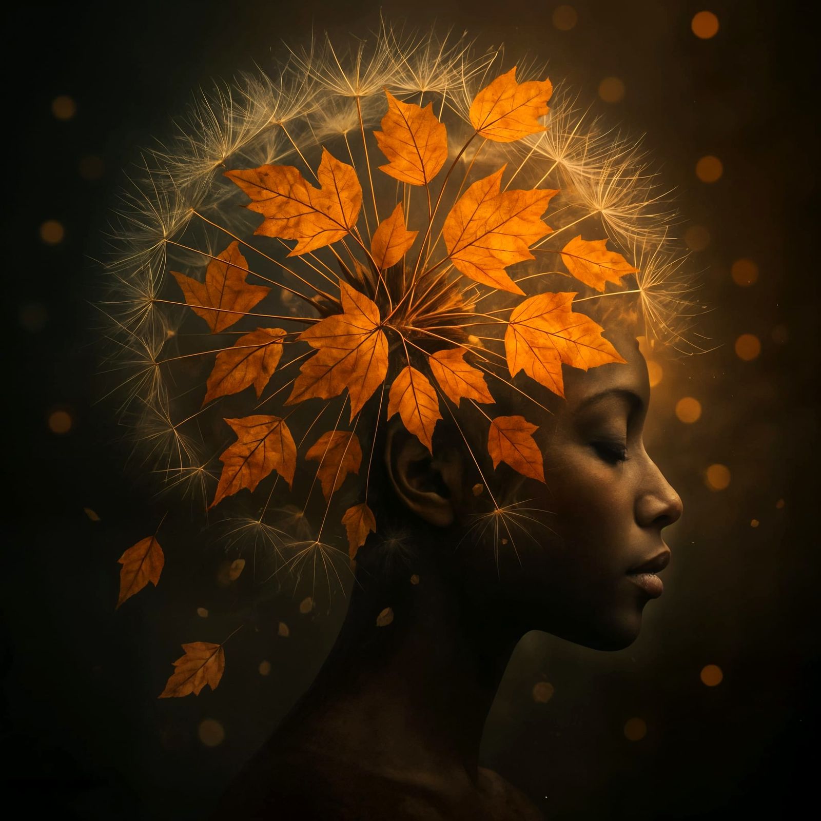 Dandelion Mind: Conceptual Digital Art Portrait