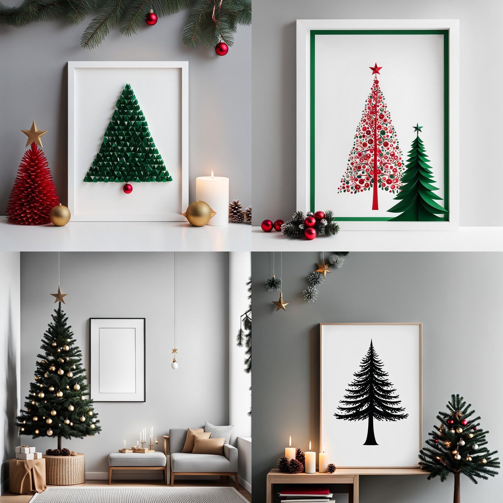 Minimalist Christmas Tree Art for Subtle Holiday Decor