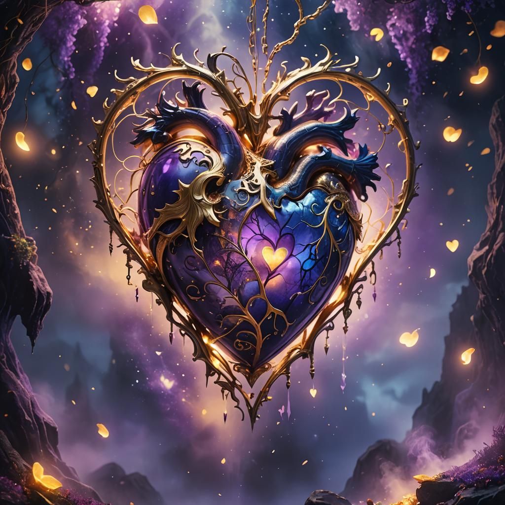 Mystical Heart in Dreamlike Fantasy Art